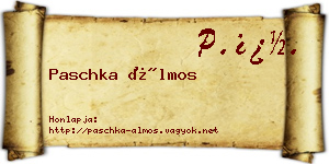 Paschka Álmos névjegykártya